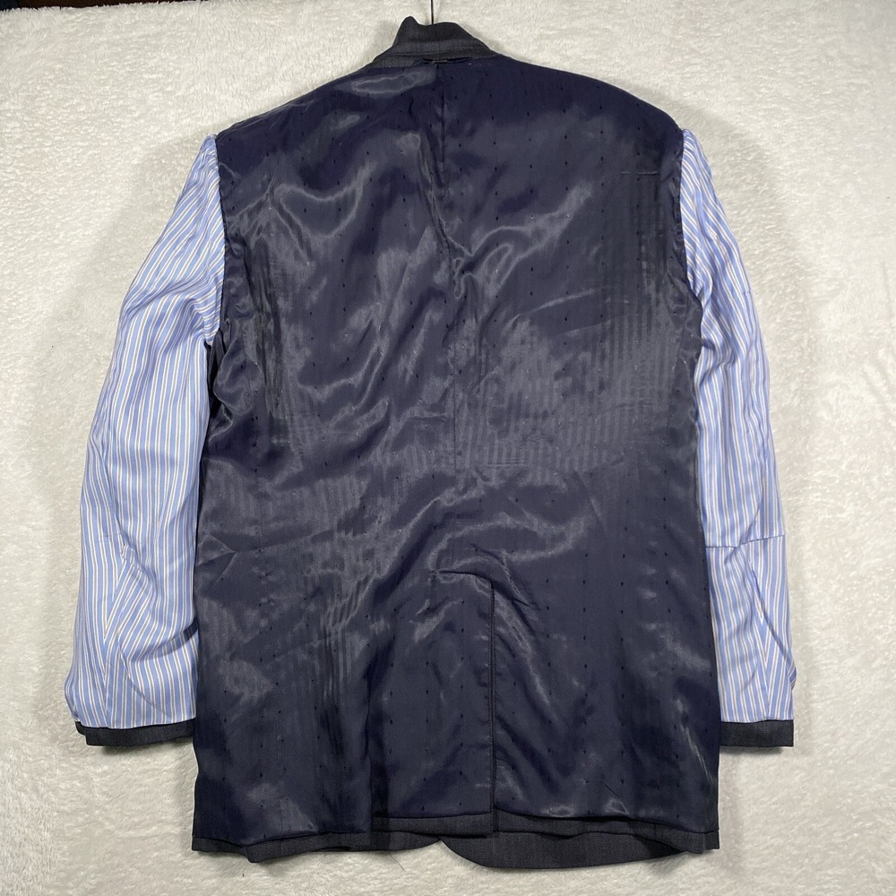 Joseph & Feiss Gold Mens 44L Classic Fit Grey Herringbone Windowpane Blazer Wool - Picture 6 of 11